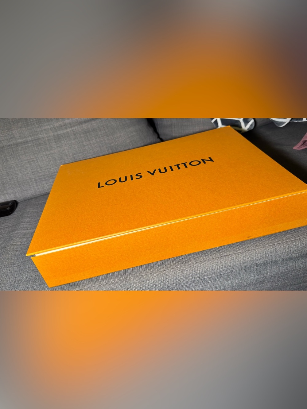 Louis Vuitton Bright Orange Gift Box with Logo